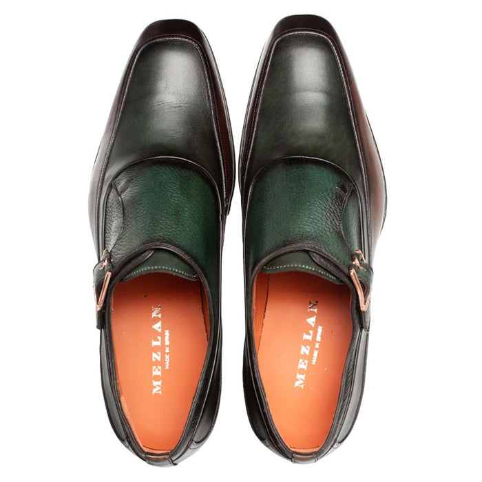 Mezlan Patina Calf Plain Toe Monk