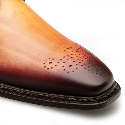 Principe Tan/Rust Patina Leather Men’s Derby Shoes By Mezlan Made In Spain Brand 3   - from alligatorwarehouse.com
