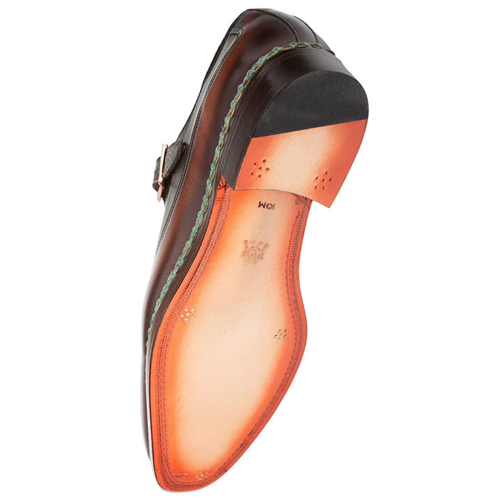 Mezlan Patina Calf Plain Toe Monk
