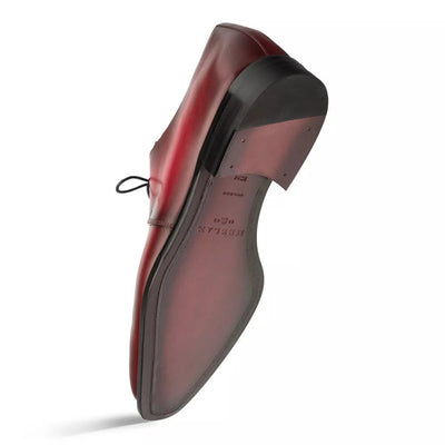 Mezlan Principe Burgundy/Rust Patina Leather Men’s Derby Shoes 5   - from alligatorwarehouse.com