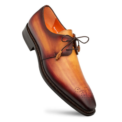 Principe Tan/Rust Patina Leather Men’s Derby Shoes By Mezlan Made In Spain Brand 1   - from alligatorwarehouse.com