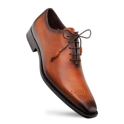 Cupula Patina Oxford Tan Leather Whole-Cut Calfskin Shoes By Mezlan Made In Spain Brand 1   - from alligatorwarehouse.com