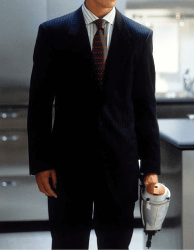 Mens Patrick Bateman | American Psycho Black  2 Button Pinstripe Suit 1   - from alligatorwarehouse.com