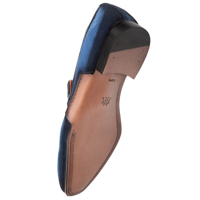 Men's Pavese Cobalt Suede Tassel Slip-On Shoes By Mezlan Made In Spain Brand 5   - from alligatorwarehouse.com