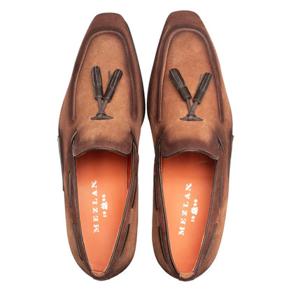 Men's Pavese Sport Hand-Burnished Suede Tassel Slip-On Shoes By Mezlan Made In Spain Brand