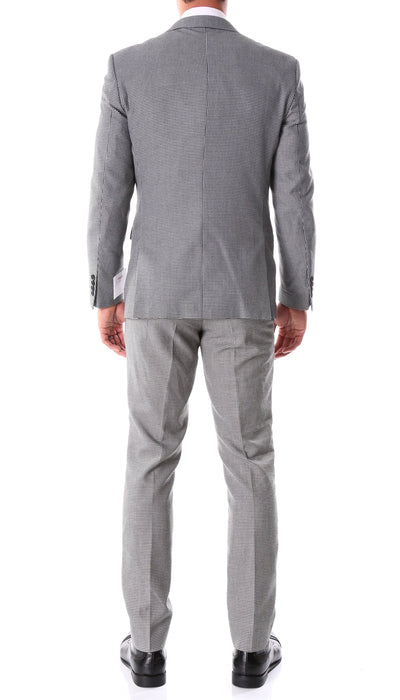 Mens Slim Fit Houndstooth Peak Lapel 2pc Suit 6   - from alligatorwarehouse.com