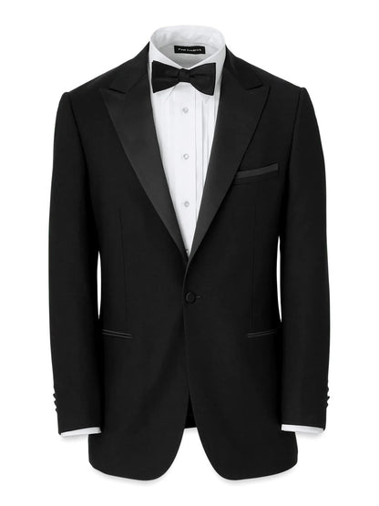 Mens Single Breasted Peak Lapel Tuxedo Jacket Black