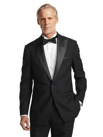 Mens Single Breasted Peak Lapel Tuxedo Jacket Black 3   - from alligatorwarehouse.com
