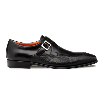 Pego Monk Strap Black Deerskin Shoes By Mezlan Made In Spain Brand 3   - from alligatorwarehouse.com