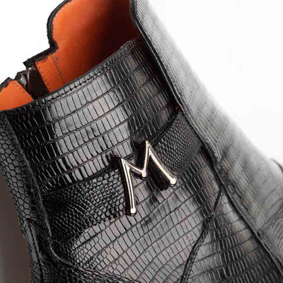Peninsula Emblem Black Lizard Boots By Mezlan Made In Spain Brand 4   - from alligatorwarehouse.com