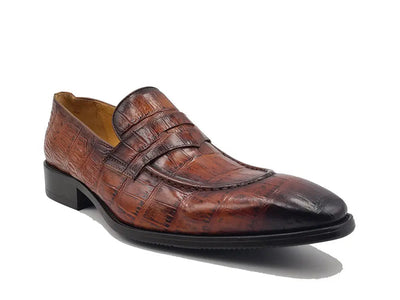 Penny Loafer Features Alligator Embossed Calfskin 4 KS503-06WHISKY105  - from alligatorwarehouse.com