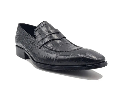 Penny Loafer Features Alligator Embossed Calfskin 9 KS503-06WHISKY105  - from alligatorwarehouse.com