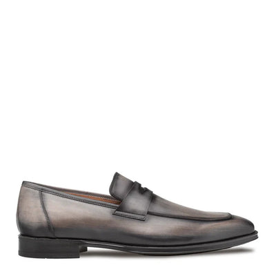 Avenue Rubber Sole Penny Loafer Dark Grey By Mezlan Made In Spain Brand 2   - from alligatorwarehouse.com