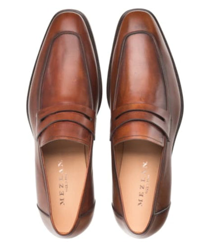 Calfskin Penny Loafer Cognac By Mezlan Made In Spain Brand 4   - from alligatorwarehouse.com