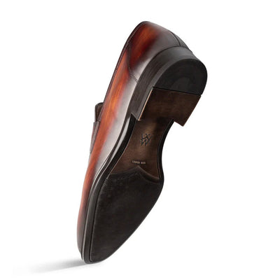 Avenue Rubber Sole Penny Loafer Cognac/Rust By Mezlan Made In Spain Brand 4   - from alligatorwarehouse.com