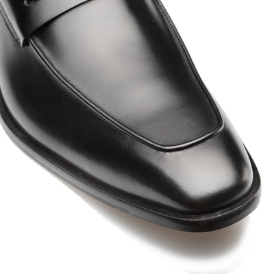 Calfskin Penny Loafer Black By Mezlan Made In Spain Brand 4   - from alligatorwarehouse.com