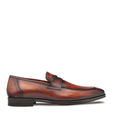 Avenue Rubber Sole Penny Loafer Cognac/Rust By Mezlan Made In Spain Brand 2   - from alligatorwarehouse.com