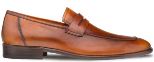 Calfskin Penny Loafer Cognac By Mezlan Made In Spain Brand