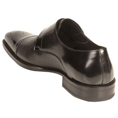 Phoenix Black Genuine Deerskin Monkstraps by Mezlan