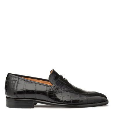 Piccolo Alligator Penny Loafer Black By Mezlan Made In Spain Brand 2   - from alligatorwarehouse.com