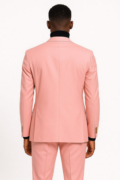 Mens Pink Double-Breasted Suit with Gold Buttons 4   - from alligatorwarehouse.com