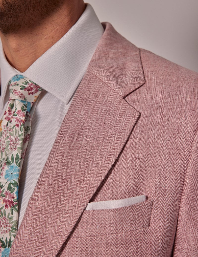 Mens Linen Suit For Beach Wedding - Summer  Suit in Pink