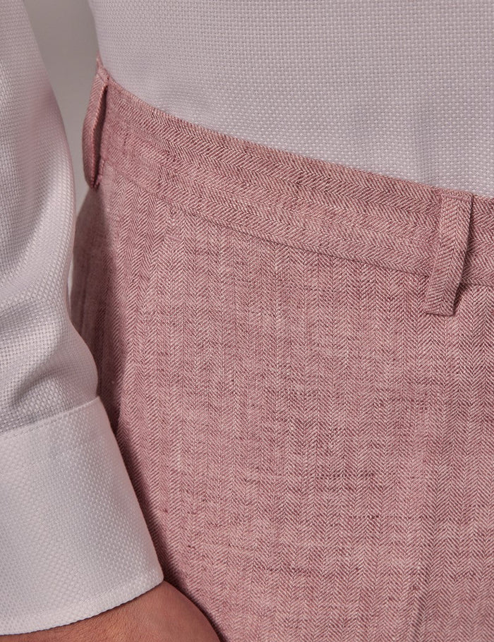 Mens Linen Suit For Beach Wedding - Summer  Suit in Pink