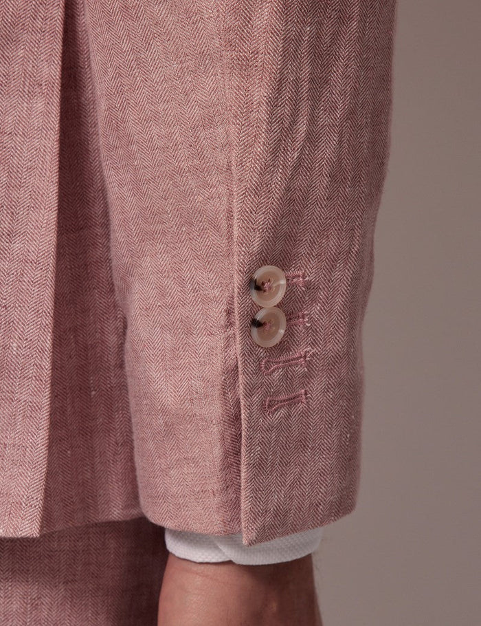 Mens Linen Suit For Beach Wedding - Summer  Suit in Pink