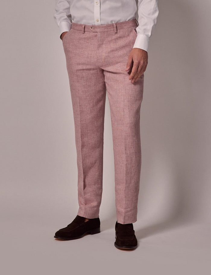 Mens Linen Suit For Beach Wedding - Summer  Suit in Pink