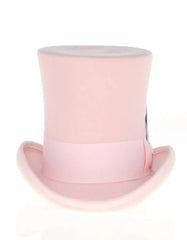 Victorian Steampunk Top Hat - 1800 19th Century - Dressy Loden Felt Top Pink Hat