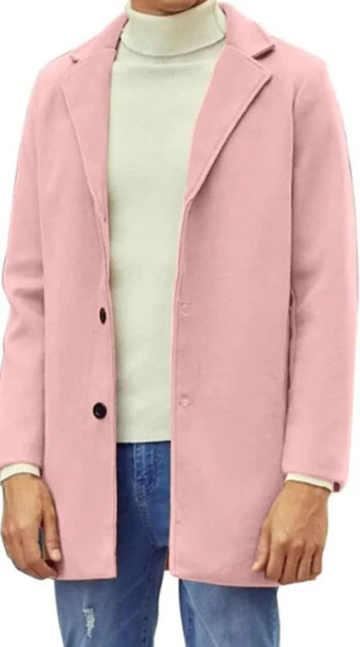 Mens Pink Overcoat - Wool Topcoat 1   - from alligatorwarehouse.com