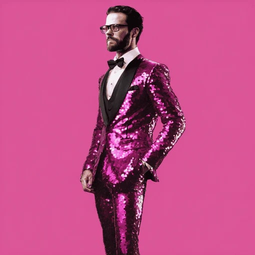 Sequin Tuxedo Suit - Sequin Pants