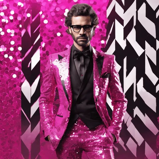 Sequin Tuxedo Suit - Sequin Pants