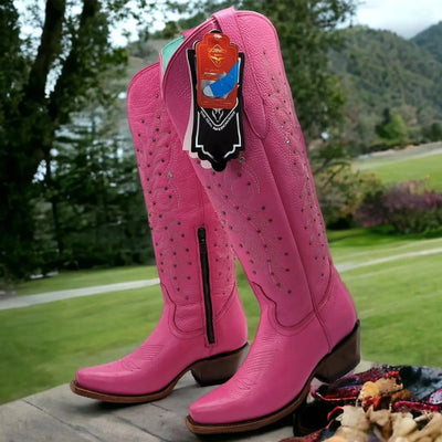 Tall Pink Cowgirl Boots 1   - from alligatorwarehouse.com