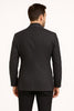 Pinstripe Blazer in Black Pinstripe Almost Dark Charcoal Grey Pinstripe Sport Coat - 1920s Pattern Sport Coat 2   - from alligatorwarehouse.com