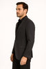 Pinstripe Blazer in Black Pinstripe Almost Dark Charcoal Grey Pinstripe Sport Coat - 1920s Pattern Sport Coat 5   - from alligatorwarehouse.com