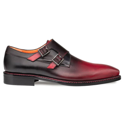 Pintor Burgundy Bi-Tone Double Monk Strap Shoes By Mezlan Made In Spain Brand 2   - from alligatorwarehouse.com