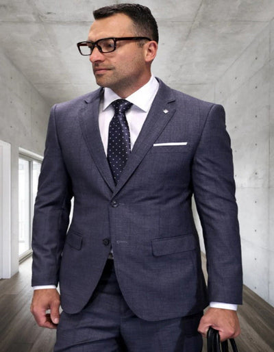 Mens 3 Piece 100 Percent Wool Suit - Affordable Italian Super 150's Fabric in Plaid Texture Fabric in Color Dark Grey - Online Special 1   - from alligatorwarehouse.com