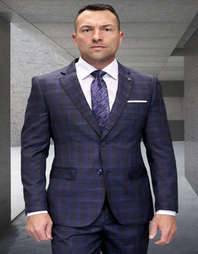 Mens 3 Piece 100 Percent Wool Suit - Affordable Italian Super 150's Fabric in Plaid Texture Fabric in Color Heather Charcoal - Online Special 1   - from alligatorwarehouse.com