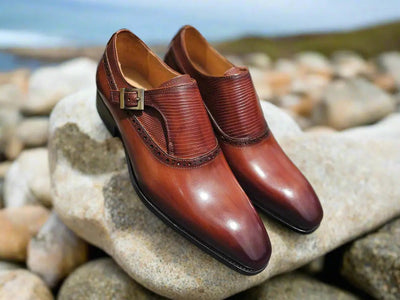 Plain Toe Single Monk Loafer 1 KS503-05COGNAC8  - from alligatorwarehouse.com