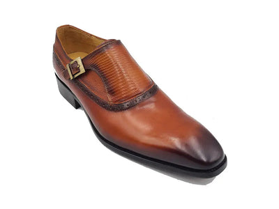 Plain Toe Single Monk Loafer 5 KS503-05COGNAC8  - from alligatorwarehouse.com