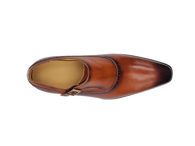 Plain Toe Single Monk Loafer 6 KS503-05COGNAC8  - from alligatorwarehouse.com