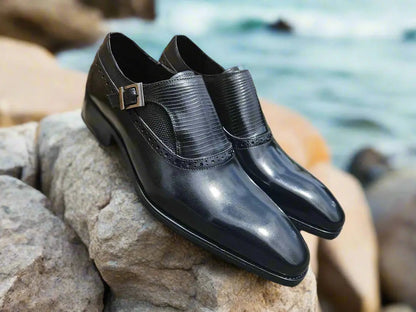 Plain Toe Single Monk Loafer