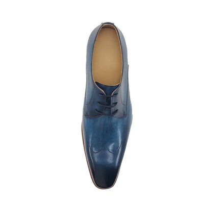 Plain Toe Wing-tip Stitching Blucher style Oxford 4 KS550-04BLUE8  - from alligatorwarehouse.com