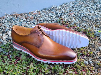 Plain Toe Wing-tip Stitching Blucher style Oxford 7 KS550-04BLUE8  - from alligatorwarehouse.com