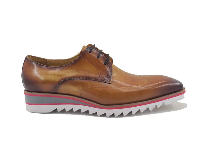 Carrucci Plain Toe Wing-tip Stitching Blucher style Oxford