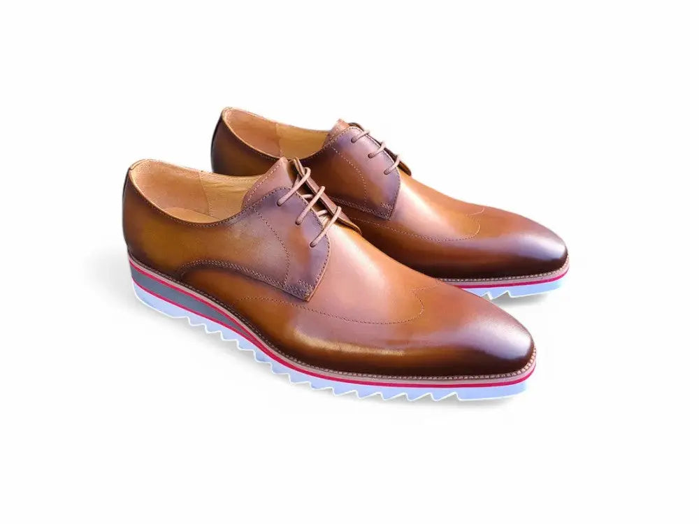 Plain Toe Wing-tip Stitching Blucher style Oxford