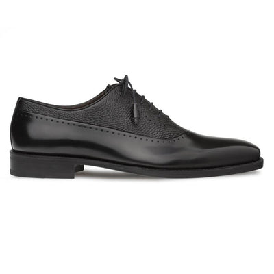 Postdam Black European Cordovan Calfskin & Soft Deerskin Men's Oxford By Mezlan Made In Spain Brand 3   - from alligatorwarehouse.com
