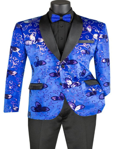 Blue Prom Suit - Blue Homecoming Outfits For Guys Paisley Floral Print Design Royal Blue 1   - from alligatorwarehouse.com