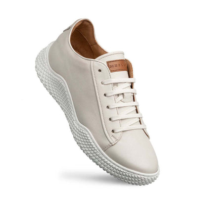 Men’s Pristine White Leather Sneakers By Mezlan Made In Spain Brand 1   - from alligatorwarehouse.com